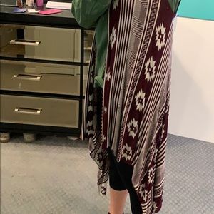 Maroon Aztec tank kimono